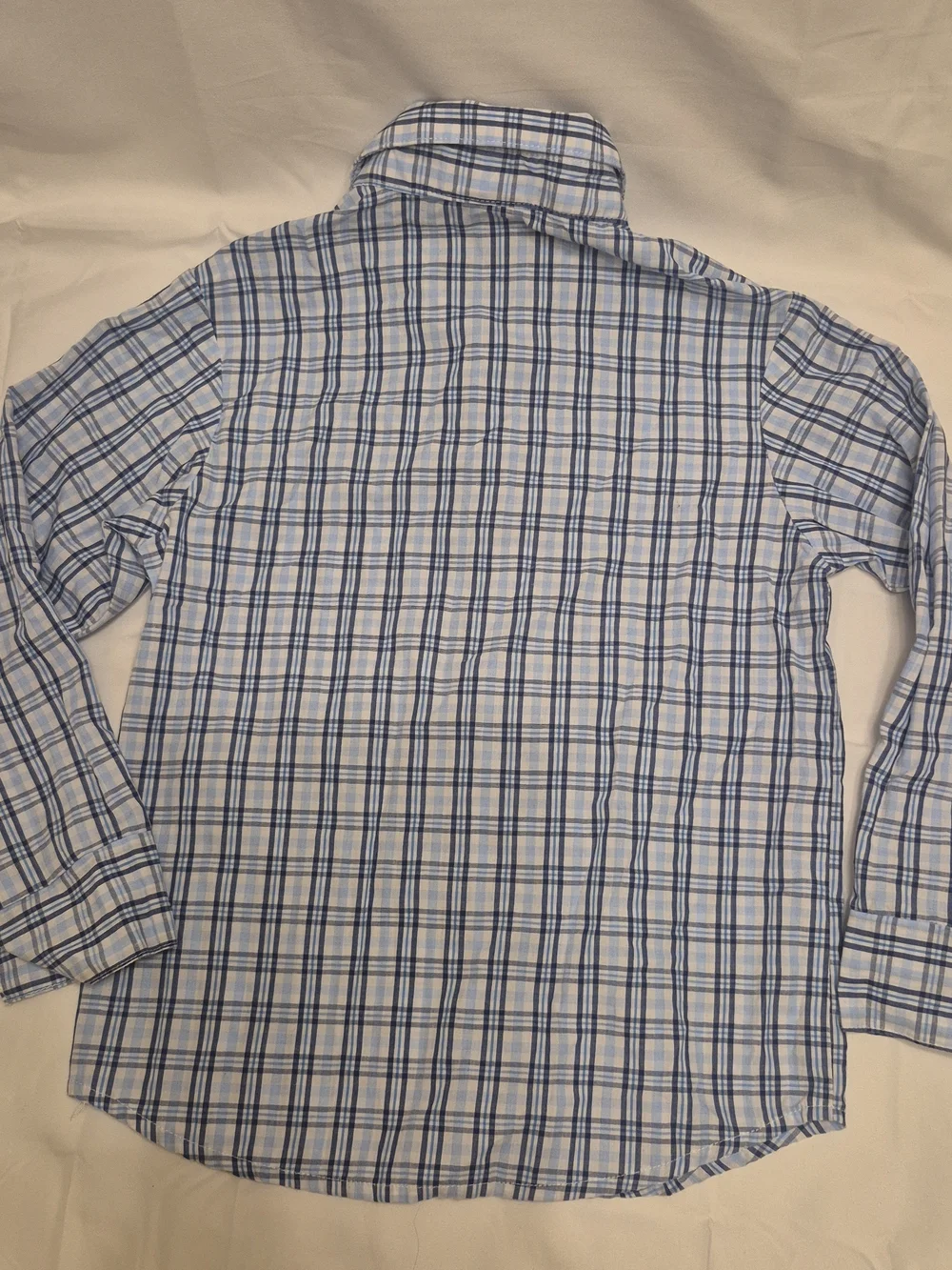 Nautica Blue and White Plaid Button-Down Shirt
